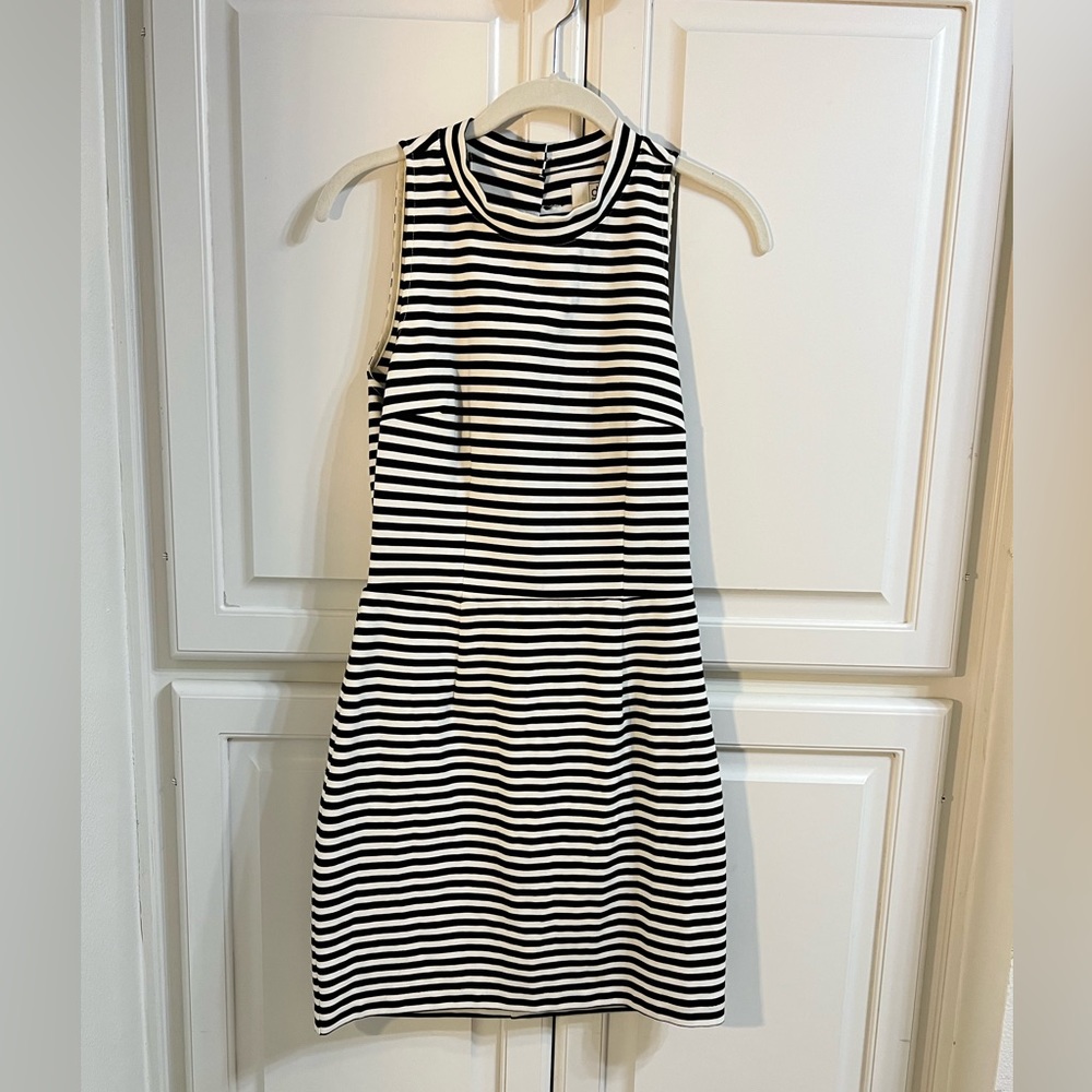Dolce Vita Black and White Stripped Sleeveless Dress